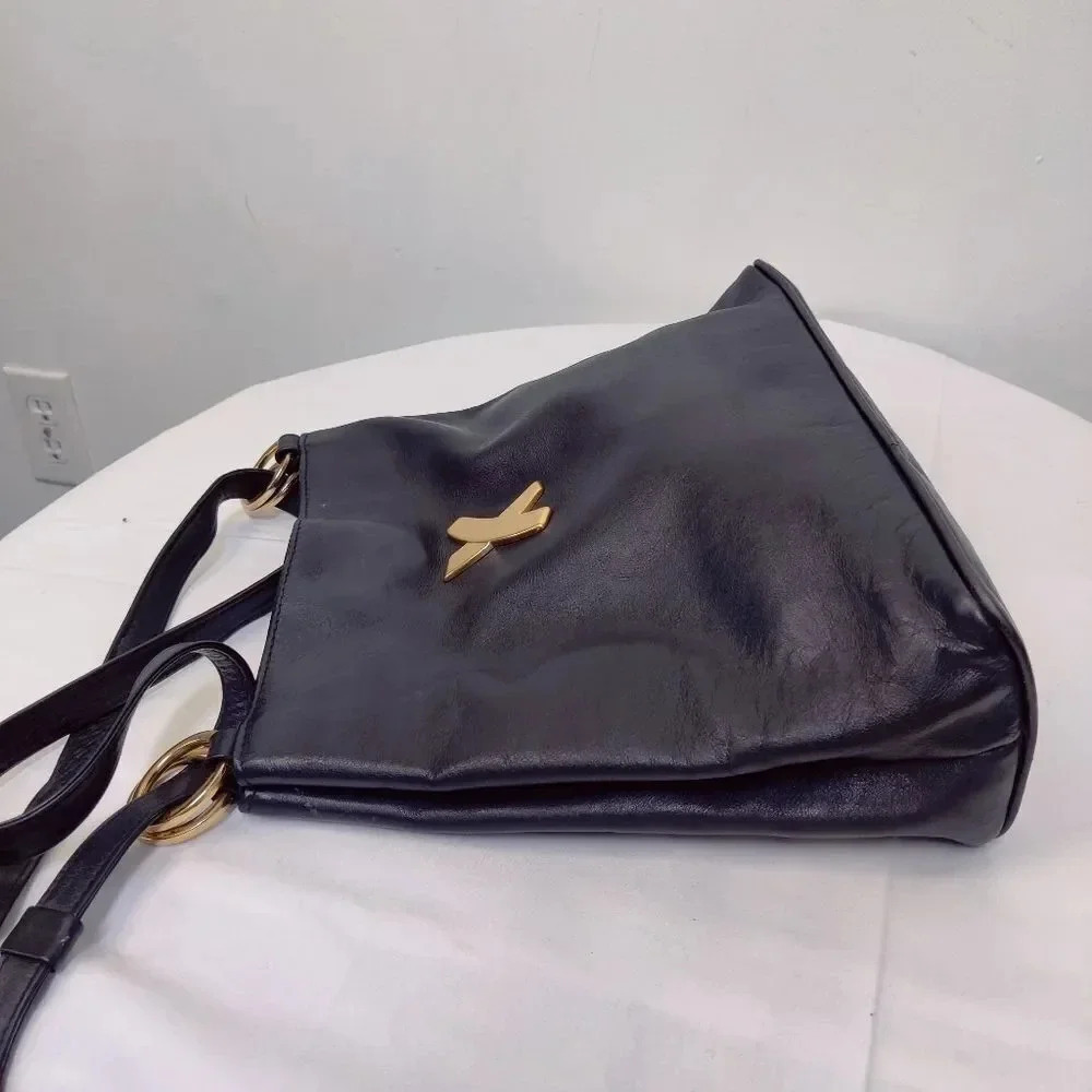 Paloma Picasso vintage black leather shoulder bag - Picture 11 of 16